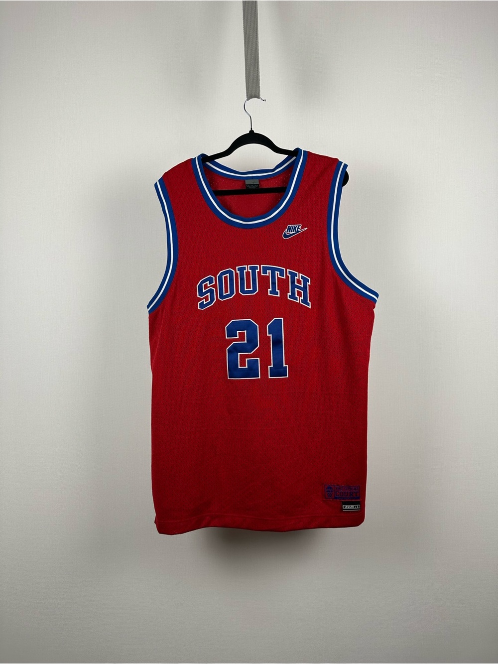 Vintage Nike Supreme Court South #21 Basketball Jersey Red XL Length +2